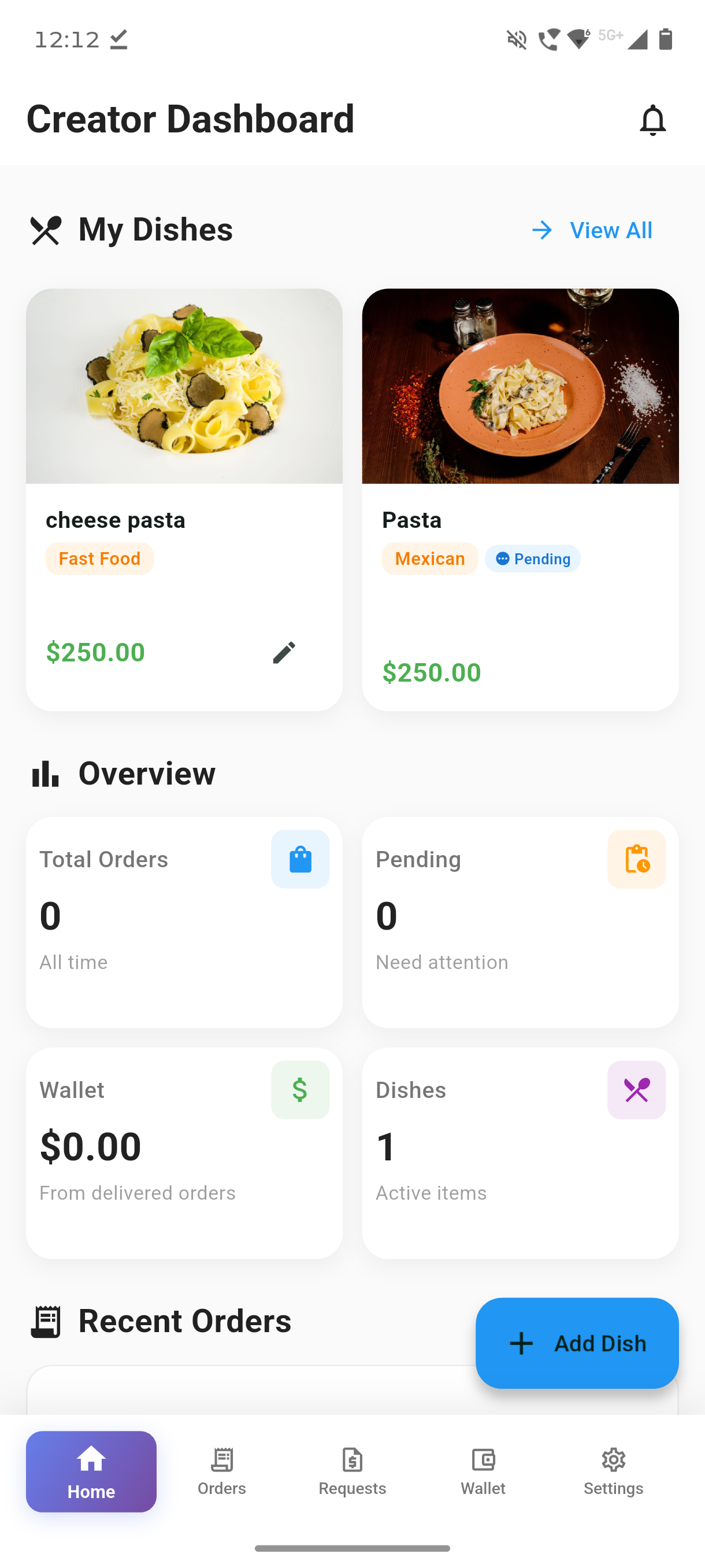 Creator Dashboard Screen