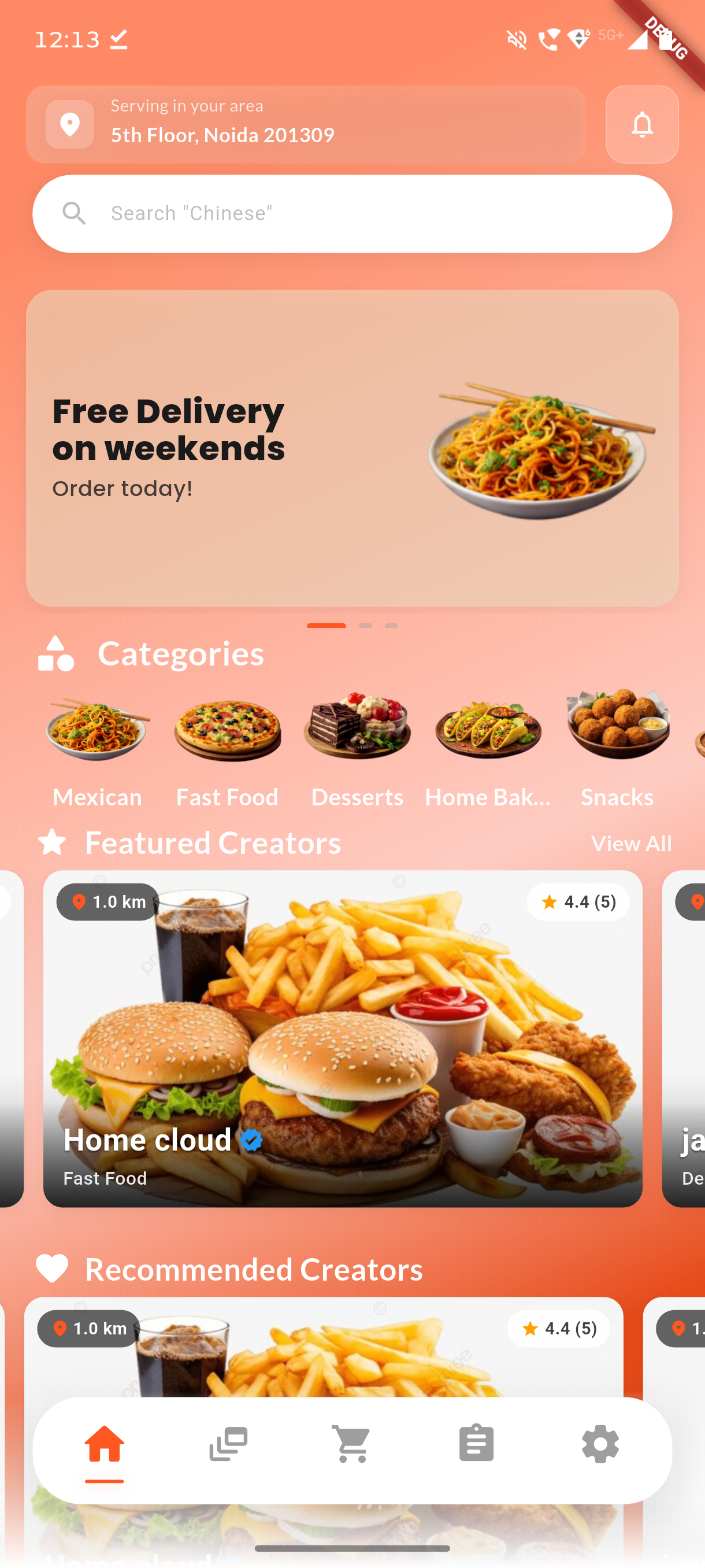 Discover Food Screen